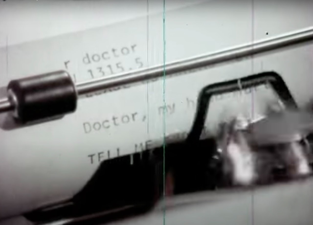 ELIZA being used on a teletype in 1967
